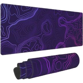 Topographic Mouse Pad Large XL Gaming Purple Desk Mat Big Long Extended Computer Keyboard Mousepad Non Slip for Laptop Home Office Decor Accessories 11.8 x 31.5 in in Saudi Arabia