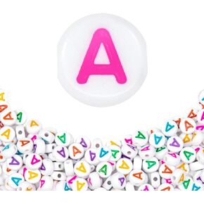 360Pcs 4X7mm Acrylic Letter Beads for Jewelry Making - White Round Vowel Letter E Beads for Bracelets, Necklaces, DIY Crafts in Saudi Arabia