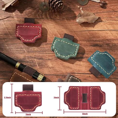 Pen Holder Bookmark, Mark Magnetic Leather Design for Reading Enthusiasts, Women & Travelers (Wine Red) in Kuwait