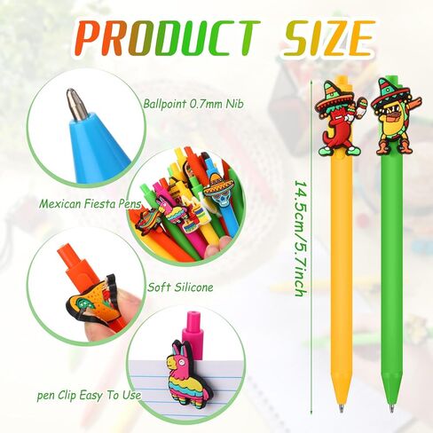 21 Pcs Mexican Fiesta Party Favor Mexican Themed Black Ink Ballpoint Pens Bulk Cinco De Mayo Birthday Party Gifts Pen Set for Summer School Office Supplies Gift in Saudi Arabia