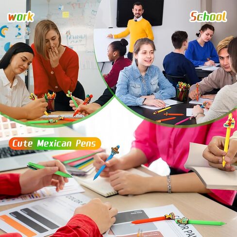21 Pcs Mexican Fiesta Party Favor Mexican Themed Black Ink Ballpoint Pens Bulk Cinco De Mayo Birthday Party Gifts Pen Set for Summer School Office Supplies Gift in Saudi Arabia