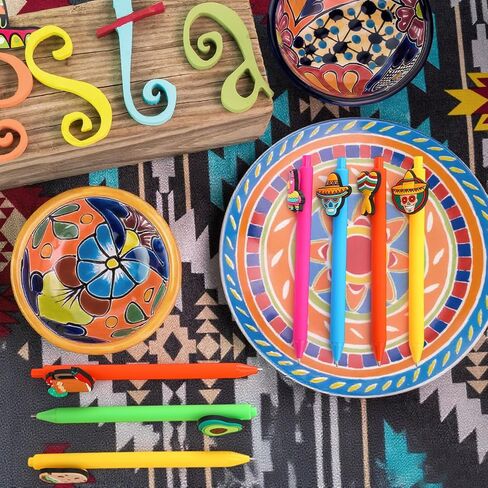 21 Pcs Mexican Fiesta Party Favor Mexican Themed Black Ink Ballpoint Pens Bulk Cinco De Mayo Birthday Party Gifts Pen Set for Summer School Office Supplies Gift in Saudi Arabia