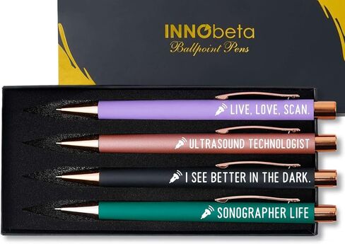InnoBeta Sonographer Gifts for Women, Sonography Ultrasound Tech Radiology Gifts, Ballpoint Pen Set of 4, Perfect for Birthday & Christmas in Saudi Arabia