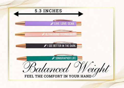InnoBeta Sonographer Gifts for Women, Sonography Ultrasound Tech Radiology Gifts, Ballpoint Pen Set of 4, Perfect for Birthday & Christmas in Saudi Arabia