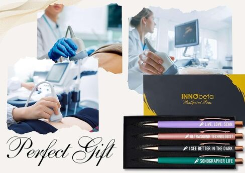 InnoBeta Sonographer Gifts for Women, Sonography Ultrasound Tech Radiology Gifts, Ballpoint Pen Set of 4, Perfect for Birthday & Christmas in Saudi Arabia