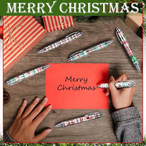Epakh 24 Pcs Christmas Candy Cane Scented Pens Bulk with Peppermint Candy Scented Ink Ballpoint Pens Christmas Party Gifts Stocking Stuffers Holiday Classroom Gifts Stationery Supplies in Saudi Arabia
