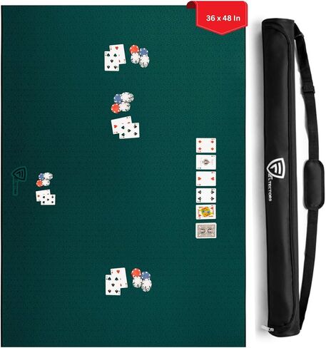 5mm Board Game Mat 36 x 48 in, Mahjong Mat for Table with Carrying Bag, Neoprene Playmat, Table Cover for Board Games, Tile, Poker, RPG and Dominoes - Blue in Kuwait