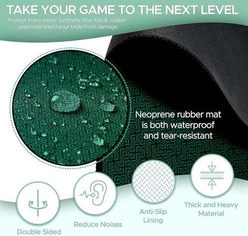 5mm Game Game Mat 36 × 48 بوصة ، Mahjong Mat for Table مع حقيبة حمل ، Neoprene Playmat ، غطاء طاولة لألعاب الطاولة ، البلاط ، البوكر ، آر بي جي والدومينو - الأزرق in Kuwait