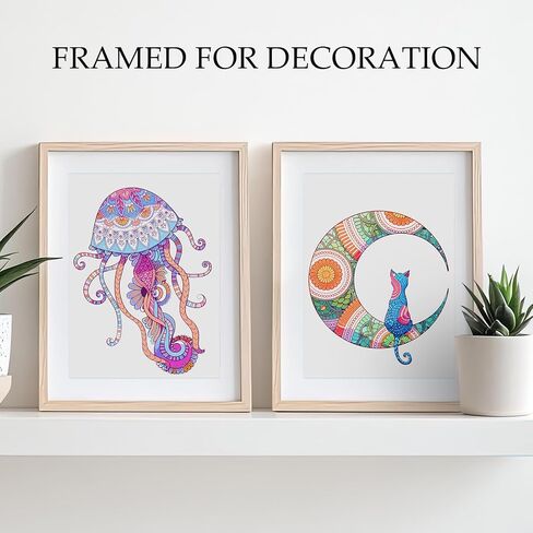 Adult Coloring Books for Women Relaxation, Spiral Bound Mindfulness Coloring Book with 36 Colors Markers, Anxiety Relief, Relaxing Gifts for Women & Men with 48 Patterns Include Mandala Animal Flowers in Kuwait