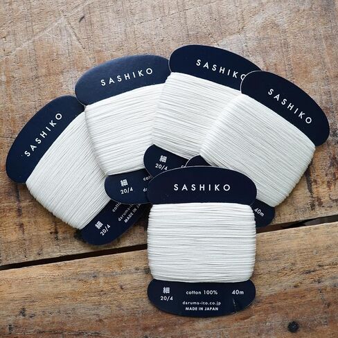 Sashiko Kit و Daruma Sashiko Thread والإبر والنسيج القطني مع طباعة خط الشبكة ، قلم رصاص علامات ، مختلط ومجموعة خياطة التصميم التقليدية (خيط غير محسوس/نسيج البحرية) in Kuwait