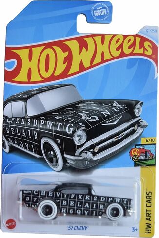 Matchbox Hot Wheels '57 Chevy ، HW Art Cars 6/10 [Black] 121/250 ، L2593 in Saudi Arabia