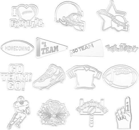 Gerrii 15 Pcs Homecoming Mum Supplies Football Charms Mixed Silver Football Player's Bat Pendants Craft Charms Sport Jewelry Making Findings Accessory for DIY Homecoming Week Party Decor in Saudi Arabia
