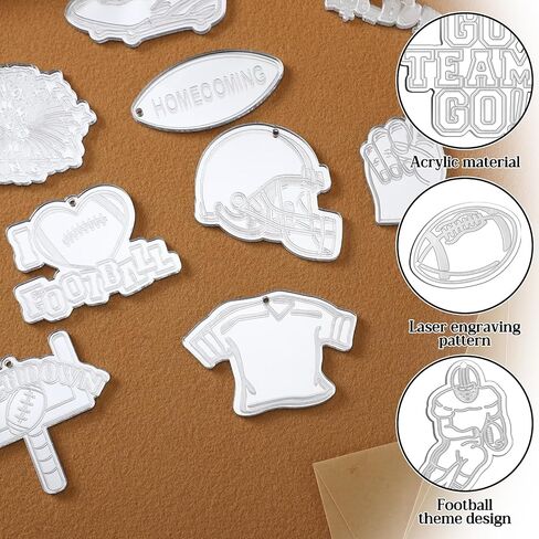 Gerrii 15 Pcs Homecoming Mum Supplies Football Charms Mixed Silver Football Player's Bat Pendants Craft Charms Sport Jewelry Making Findings Accessory for DIY Homecoming Week Party Decor in Saudi Arabia