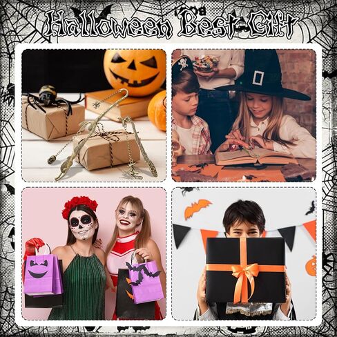 9 PCS Halloween Metal Mongmark with Chain Horror Higts Gothic Vintage Bat Skull Spider Witch Pumpkin Bookmart in Saudi Arabia