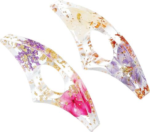 2 Pieces Dried Flower Resin Book Page Holder, Transparent Bookmark Handmade Thumb Ring Book Opener Page Holder Books Lovers Gift Books Accessories for Reading Lovers, Students and Teachers in Saudi Arabia