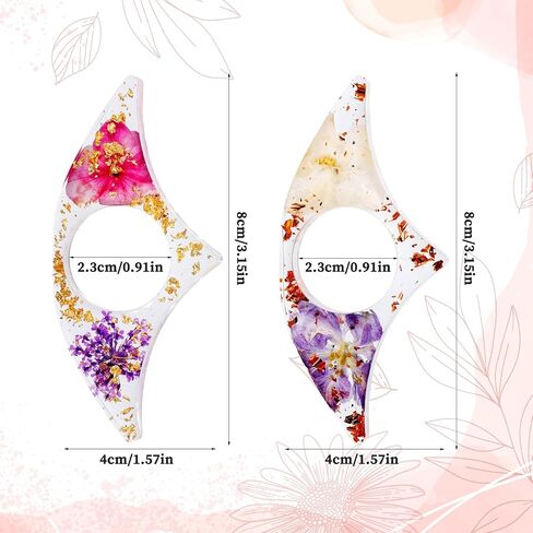 2 Pieces Dried Flower Resin Book Page Holder, Transparent Bookmark Handmade Thumb Ring Book Opener Page Holder Books Lovers Gift Books Accessories for Reading Lovers, Students and Teachers in Saudi Arabia