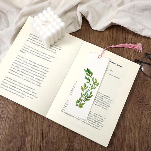 Piriuuo 50pcs Watercolor Paper Blank Bookmarks with Colorful Tassels, White Cardstock Bookmarks Bulk Watercolor Bookmark with Hole Bookmark Making Kit for DIY Projects Gifts Tags - 5.9 X 2 Inches in Saudi Arabia