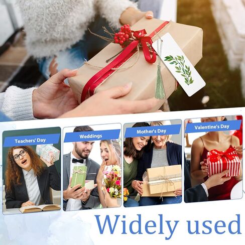 Piriuuo 50pcs Watercolor Paper Blank Bookmarks with Colorful Tassels, White Cardstock Bookmarks Bulk Watercolor Bookmark with Hole Bookmark Making Kit for DIY Projects Gifts Tags - 5.9 X 2 Inches in Saudi Arabia