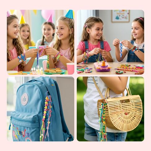 Caydo 2-in-1 Unicorn Friendship Bracelet Making Kit for Girls, Bracelet & Keychain Braiding Making Kit for Art and Craft Toys, String Bracelet Making Kit for Gifts Ideas, DIY Keychain and Bracelet in Saudi Arabia
