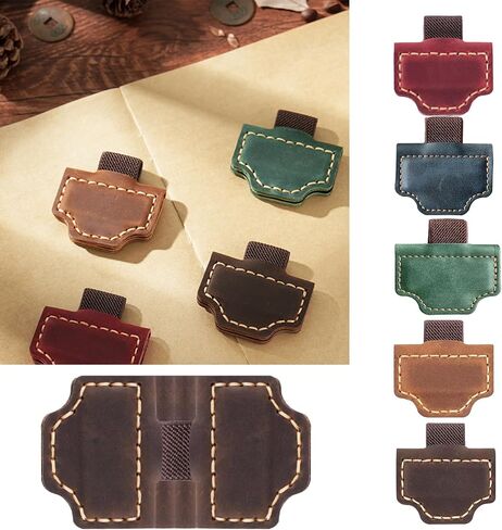 Pen Holder Bookmark, Mark Magnetic Leather Design for Reading Enthusiasts, Women & Travelers (Wine Red) in Kuwait