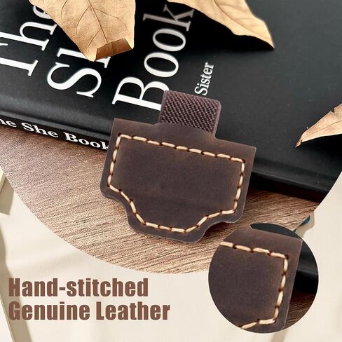 Pen Holder Bookmark, Mark Magnetic Leather Design for Reading Enthusiasts, Women & Travelers (Wine Red) in Kuwait