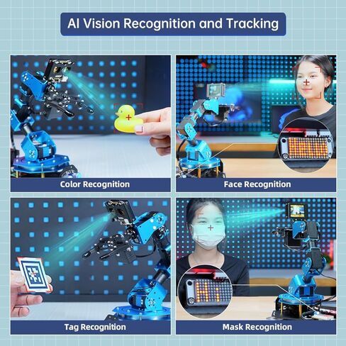 AI Vision & Voice Interaction Arm Smart Robotic Arm for Arduino Scratch Python 6dof Robot Arm STEM Project Robot and Engineering Kits ، Science/Coding/Programming Set ، Xarmai Advanced Kit in Saudi Arabia