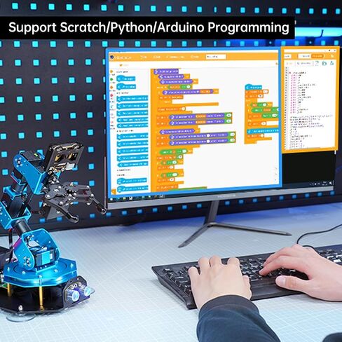 AI Vision & Voice Interaction Arm Smart Robotic Arm for Arduino Scratch Python 6dof Robot Arm STEM Project Robot and Engineering Kits ، Science/Coding/Programming Set ، Xarmai Advanced Kit in Saudi Arabia