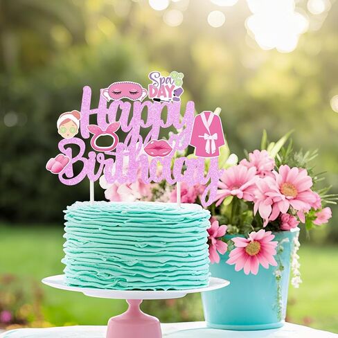 سبا ماكياج كعكة عيد ميلاد توببر بريق أرجوانية سبا ديكور ديكورات كعكة الديكور مكياج كعكة عيد ميلاد يختار ديكورات الحفلات للنوم للفتيات قناع نوم للنوم لحفلات الحفلات in Saudi Arabia