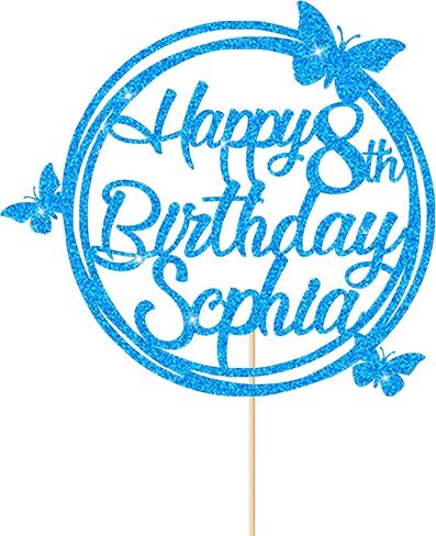 أغطية كعكة عيد ميلاد سعيد شخصية ، كعكة مخصصة ، أي اسم وأي من بريق مزدوج على الوجهين ، لزخارف الحفلات الحفلات في الحزب الحادي والعشرين الـ 30 - 50th 60th. in Kuwait