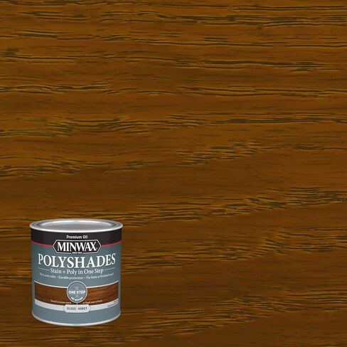 Minwax PolyShades Wood Stain + لمسة نهائية من البولي يوريثين - كوارت، بلوط كلاسيكي، ساتان in Kuwait
