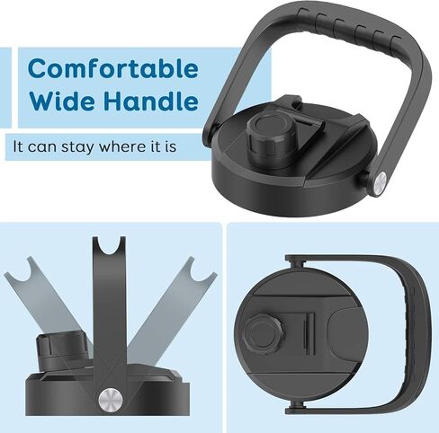 غطاء قش BUZIO سعة 128 أونصة/84 أونصة زجاجة مياه معزولة من الفولاذ المقاوم للصدأ فقط، غطاء بديل من القش بقطر 4.33 بوصة إبريق جالون معزول مع مقبض عريض كبير، سهل الحمل، مانع للتسرب وخالي من مادة BPA in Kuwait