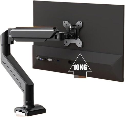 17-35 inch Computer Monitor Stand with Pneumatic Rotary Lift arm for Suspended Screen and Desktop Base(Black Model Double) in Saudi Arabia