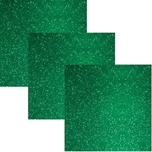 Siser EasyPSV Glitter Permanent Self Adhesive Craft Vinyl 12" x 12" Sheets 3 Pack (Emerald Envy Green) in Saudi Arabia