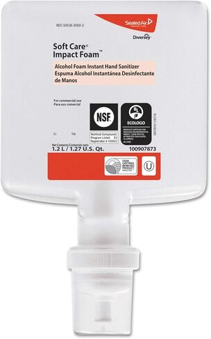 معقم اليدين الرغوي سوفت كير من دايفرسي لموزعات إنتليكير، خرطوشة 1200 مل، رائحة الكحول، 6/كرتون in Kuwait