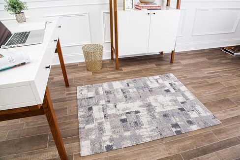 ANJI Mountain Rug'd Office Chair Mat for Carpet & Hardwood Floor - Jacquard منسوج أعلى ، دعم مضاد للانزلاق ، كومة منخفضة ، حصيرة كرسي مكتب حامي الأرضية ، سجاد المكتب للكراسي المتداول (36 × 48) in Kuwait