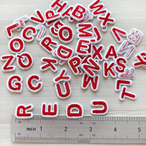 52pcs Iron on Letter Patches 0.7 inch, 2 Sets of 26 Embroidered Alphabet A-Z Patches for Clothing Jackets Hats Backpacks Jeans Black in Kuwait