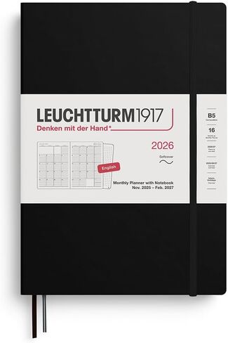 LEUCHTTURM1917 - Monthly Planner & Notebook 2026, Softcover, Composition (B5), Ruled, Dusty Rose (Nov 1, 2025 - Feb 28, 2027) in Saudi Arabia