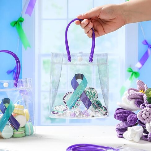 Silkfly 50 PCS الانتحار الوقاية من الأكياس الهدايا أكياس هدايا مع مقبض Teal و PVC PVC Party Form in Saudi Arabia