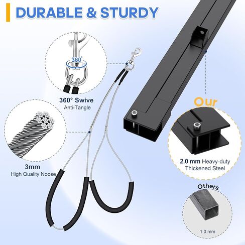 Dog Grooming Arm with Hair Dryer Stand, Adjustable 37'' Dog Grooming Table Arm with Clamp & Dogs Restraints for Grooming Small Medium Dogs Cats, Foldable Pet Grooming Stand at Home in Kuwait