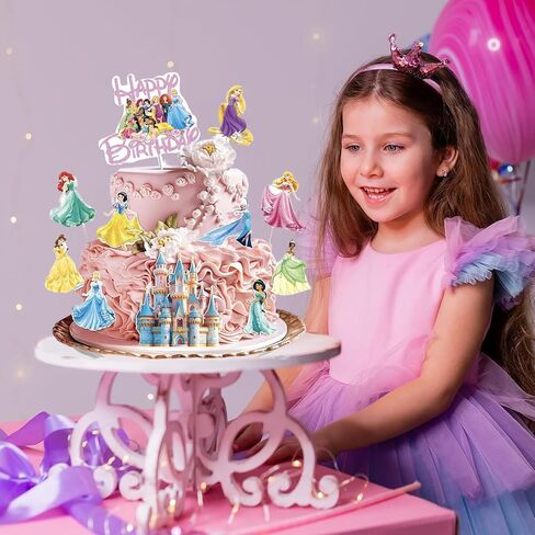 11 Pcs Princess Cake Topper, Fantastic Happy Birthday Cake Decorations, Cute Cake Toppers for Girls in Saudi Arabia