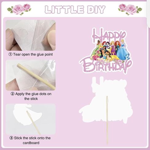 11 Pcs Princess Cake Topper, Fantastic Happy Birthday Cake Decorations, Cute Cake Toppers for Girls in Saudi Arabia