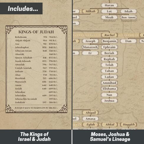 Biblical Genealogy Chart, Jesus Family Tree, Bible History Study Tool Timeline Chart, Genealogical Adam and Eve, Christian Posters for Classroom (SIZE: 16x20") in Saudi Arabia