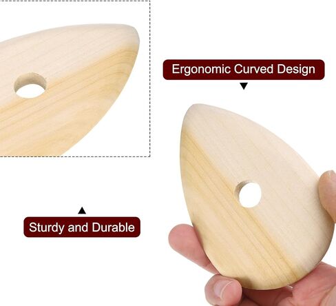 HARFINGTON 2pcs Pottery Ribs 10.3cm x 6.5cm Wooden Clay Ceramic Sculpting Tools for Finishing Shaping and Smoothing Removing Finger Marks in Saudi Arabia