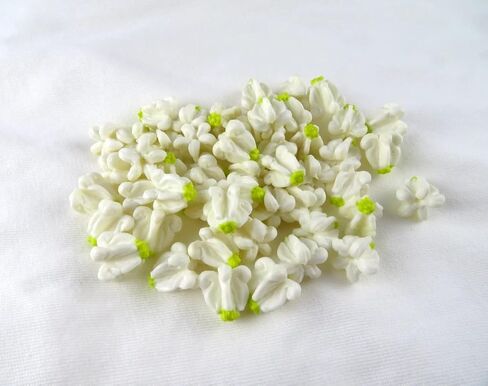 White Crown Flower Clay Beads, 100pcs, Calotropis Gigantea, Milkweed, Craft Supplies, Jewelry Making DIY Supplies, Lei Making in Saudi Arabia