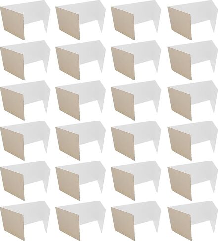 Flipside Products درع الخصوصية المموج Flipside، أبيض، 18 بوصة × 48 بوصة، عبوة من 24 قطعة in Kuwait