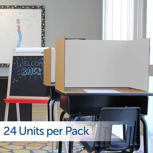 Flipside Products درع الخصوصية المموج Flipside، أبيض، 18 بوصة × 48 بوصة، عبوة من 24 قطعة in Kuwait