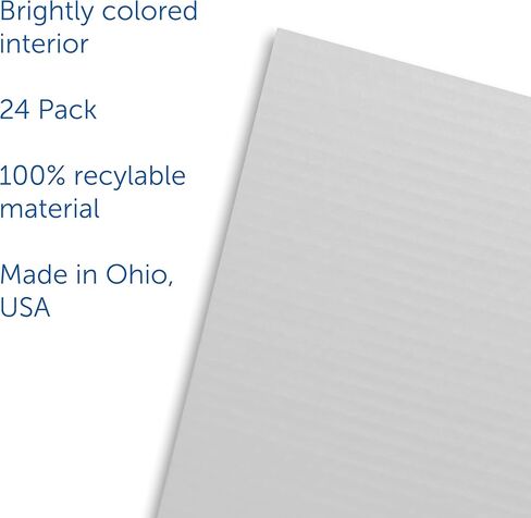 Flipside Products درع الخصوصية المموج Flipside، أبيض، 18 بوصة × 48 بوصة، عبوة من 24 قطعة in Kuwait