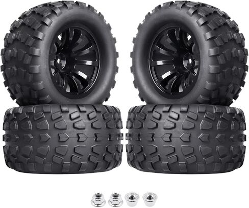 إطارات عجلات سداسية 12 مم مسبقًا 1/10 RC Truck متوافقة مع Traxxas Hoss 4x4 Redcat Volcano EPX S30 ， مجموعة من 4 in Saudi Arabia