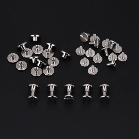 Hilitand 20pcs مسامير شيكاغو ، نحاس ملولب رأس مسطح الجوز مسامير مسامير مسامير حزام حزام حلق الجلود (5 ملم) in Saudi Arabia