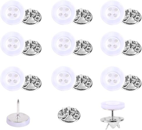 10 Sets 11mm No Sewing Shirt Buttons, 4-Hole Resin Decorative Button Pins Detachable No Sew Buttons for Clothes Cardigans Shirt Dress Sweaters DIY Crafts (Black) in Saudi Arabia